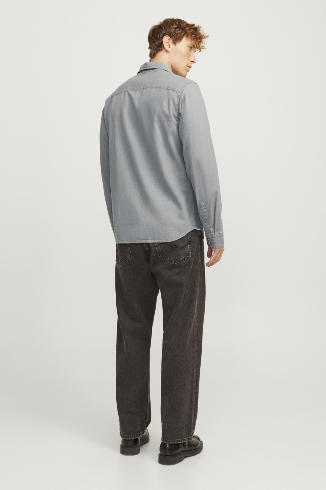 JJESHERIDAN SHIRT L/S NOOS 12138115 Light Grey Denim/SLIM